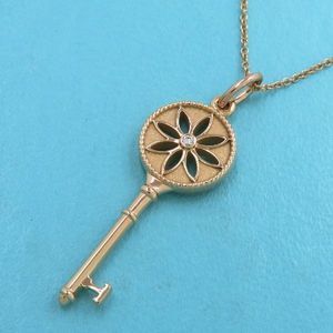 Tiffany Daisy Key Charm Necklace